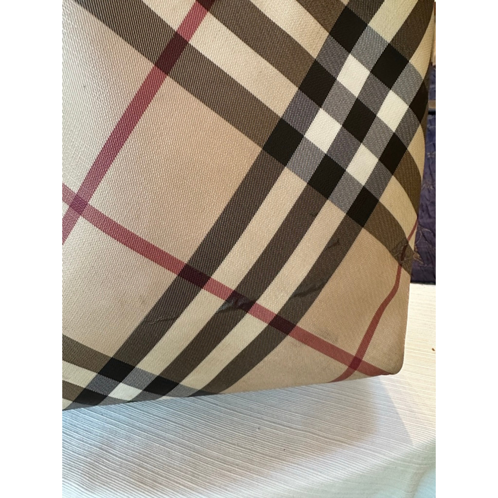 Burberry Beige & Burgundy Multi-Color Tote Bag - Picture 4 of 16